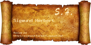 Sigmund Herbert névjegykártya